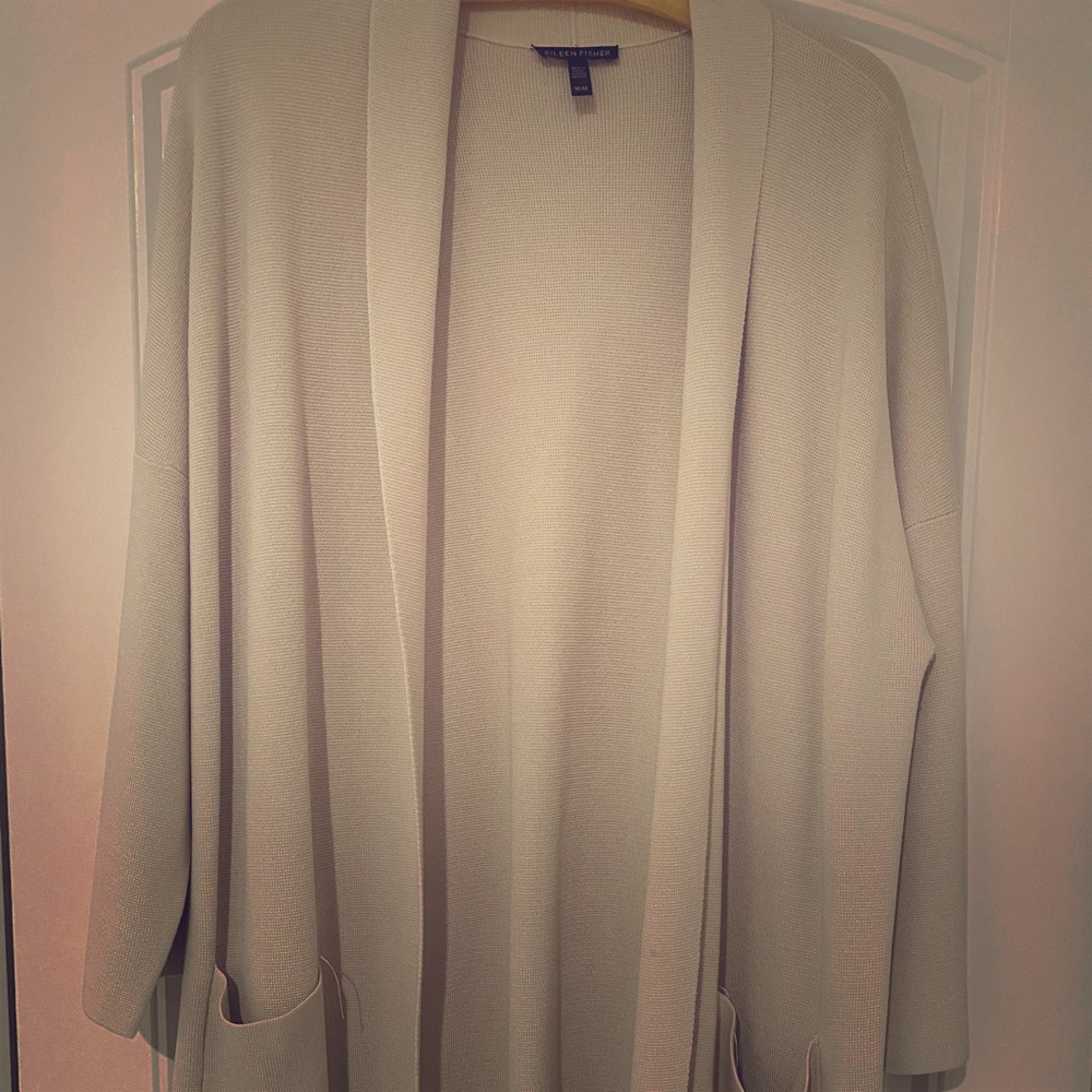 Tan Eileen Fisher cardigan